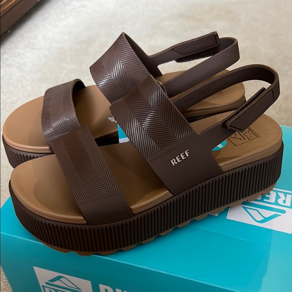 Reef Women's Dark Brown Platform Sandals